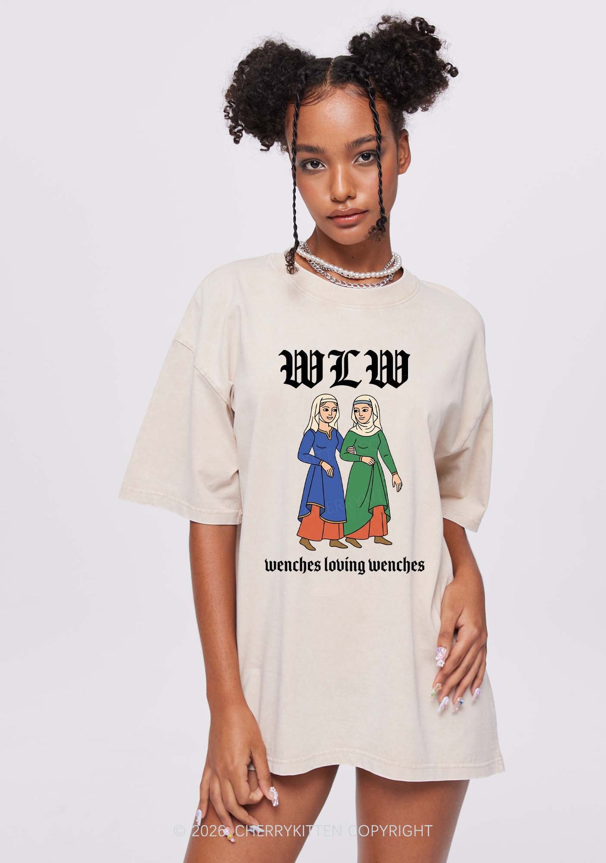 Wenches Loving Wenches Pride Y2K Shirts Washed Tee Cherrykitten