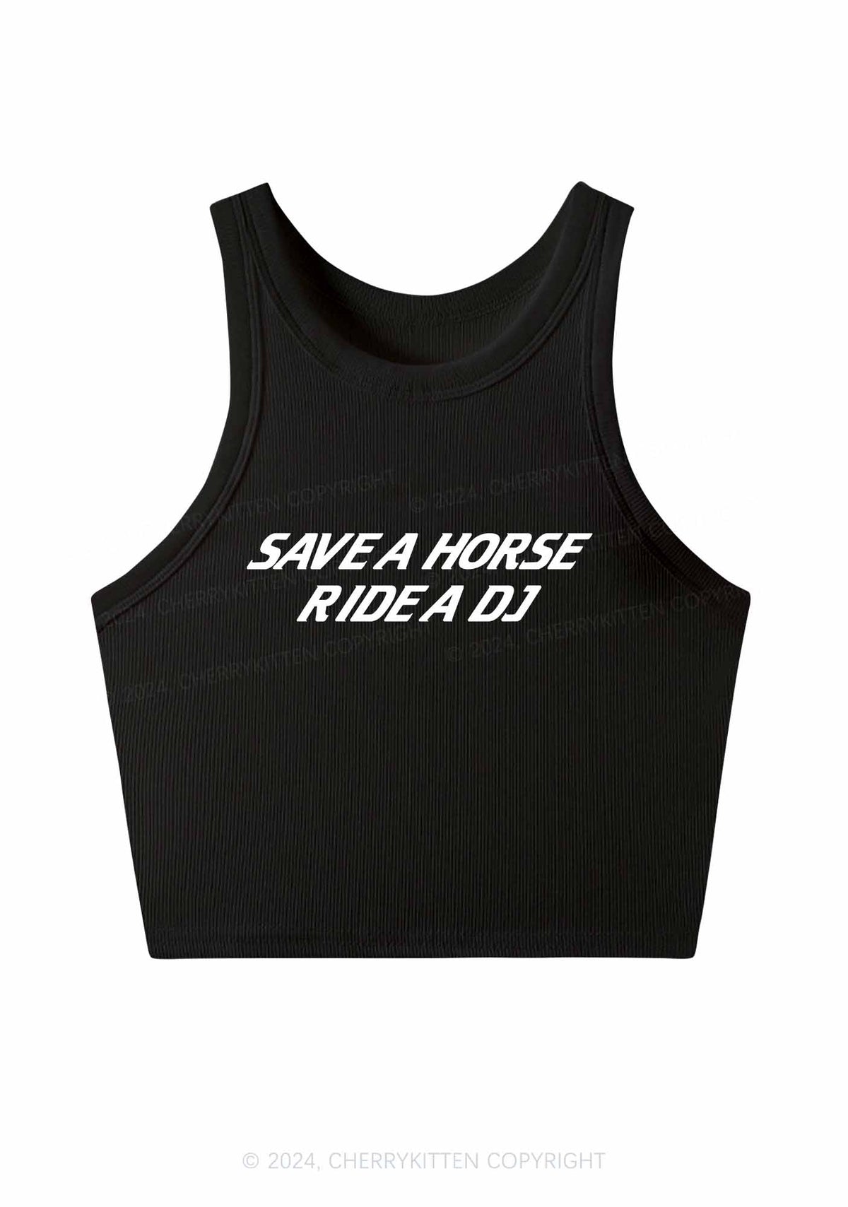 Ride A DJ Y2K Crop Tank Top Cherrykitten