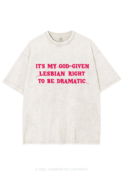 God Given Lesbian Right Pride Y2K Shirts Washed Tee Cherrykitten