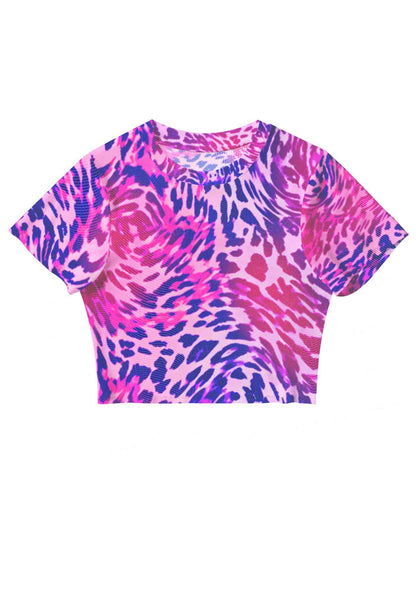 Bisexual Leopard Pride Y2K Mesh Crop Top Cherrykitten