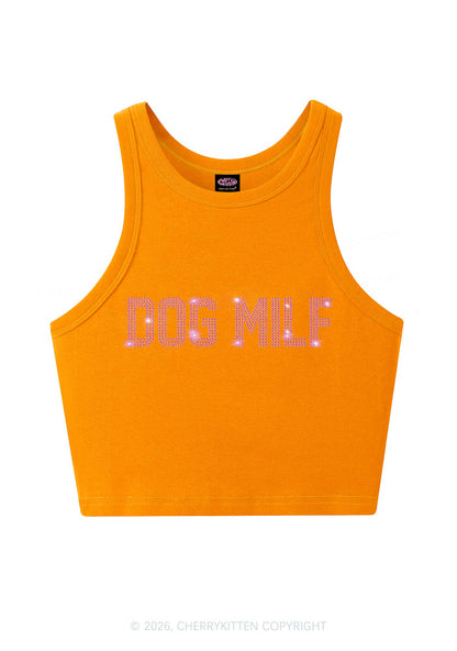 Rhinestone Dog Mxxf Y2K Crop Tank Top Cherrykitten