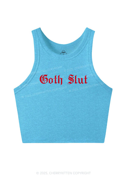 Goth Slxt Y2K Crop Tank Top Cherrykitten