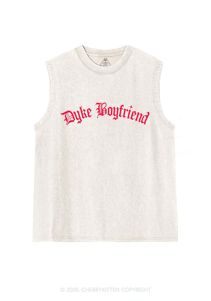 Dyke Boyfriend Pride Y2K Washed Muscle Tank Cherrykitten