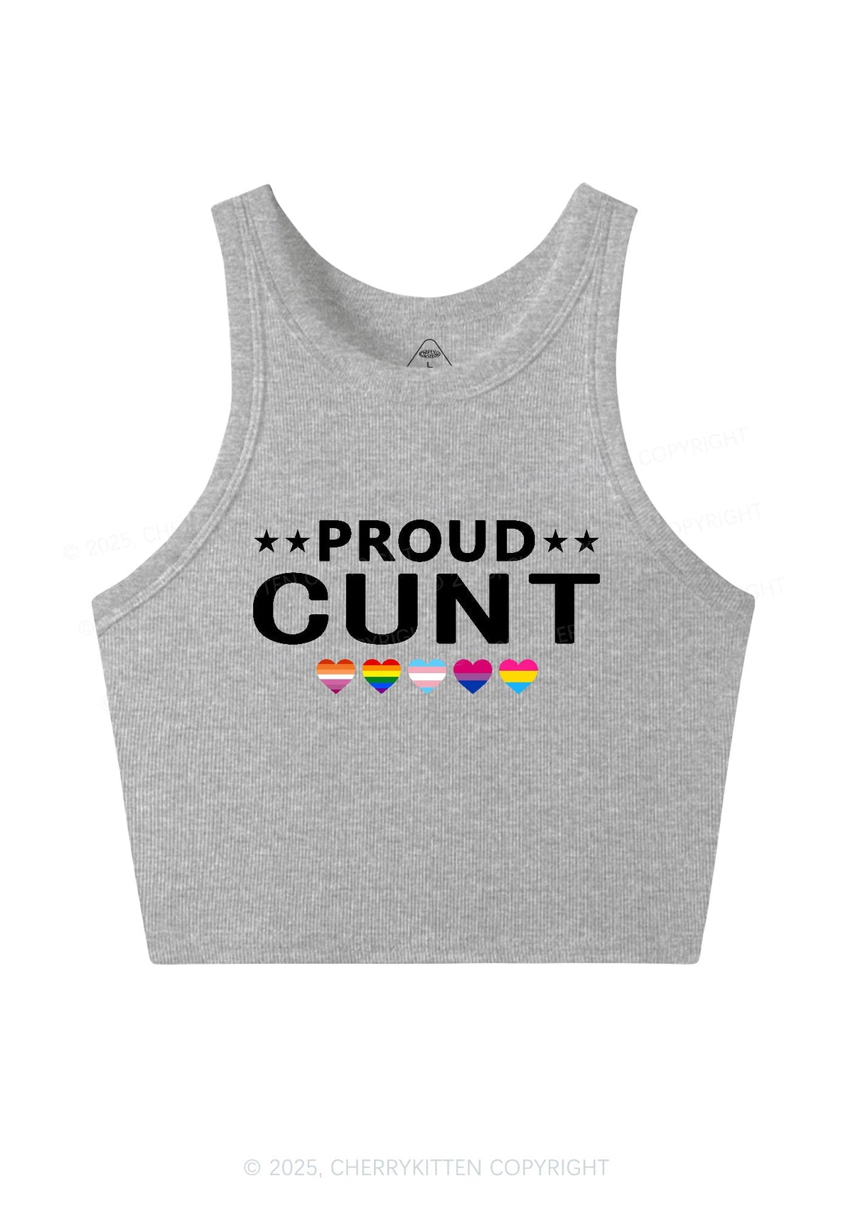 Proud Cxxt Pride Y2K Crop Tank Top Cherrykitten