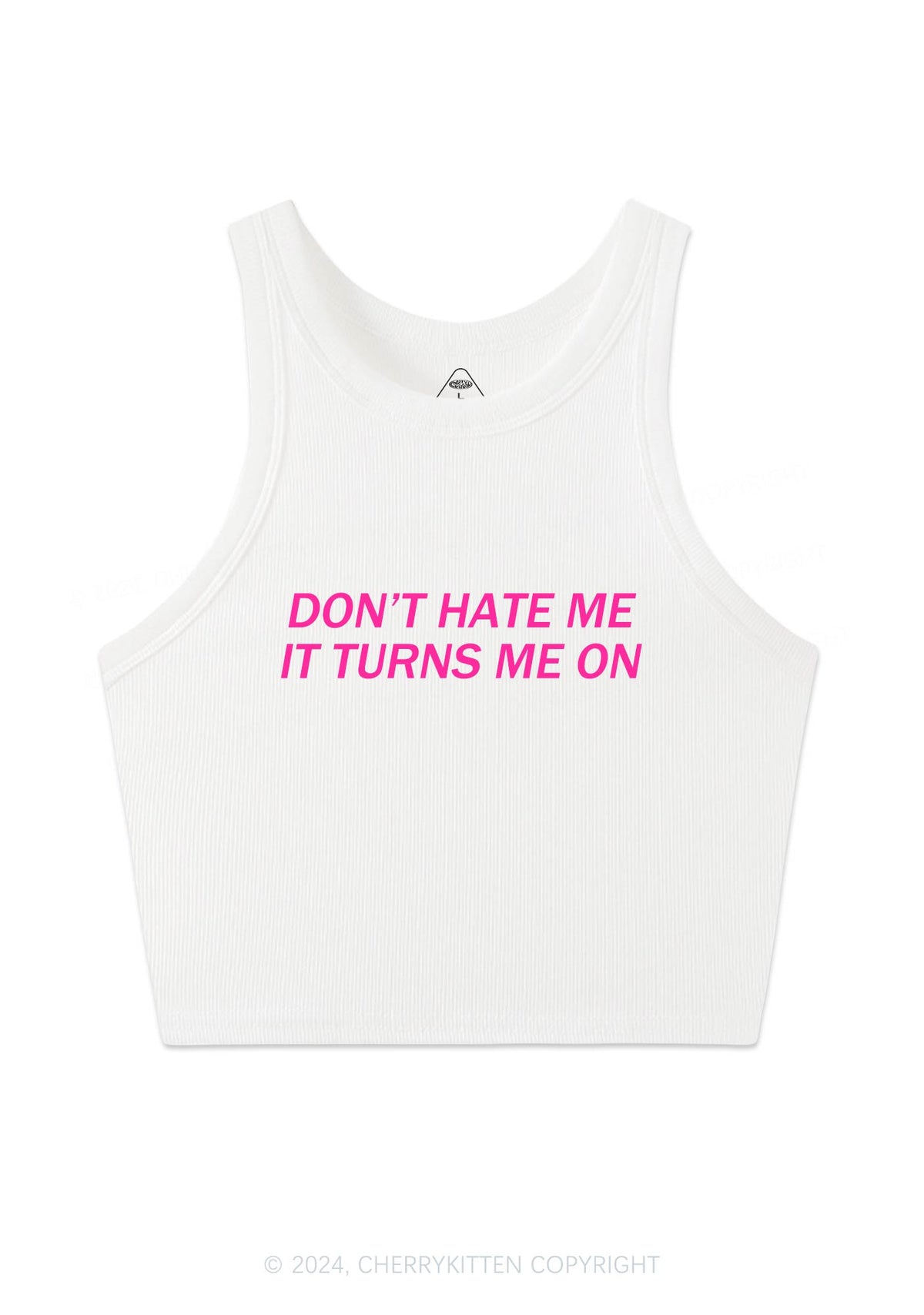 It Turns Me On Y2K Crop Tank Top Cherrykitten