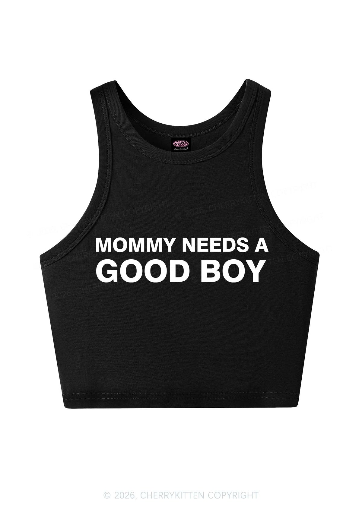 Mommy Needs A Good Boy Y2K Crop Tank Top Cherrykitten