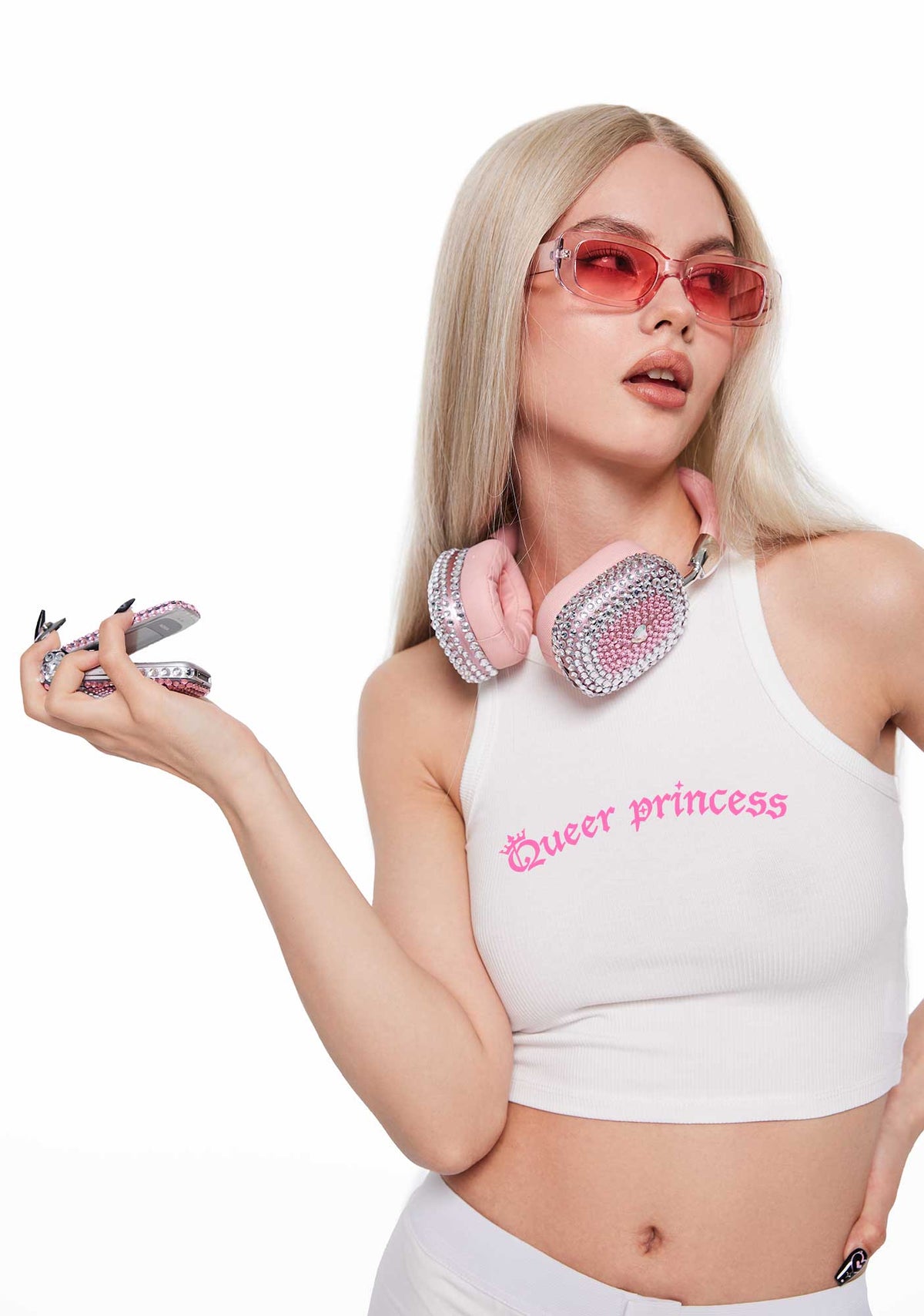 Gothic Queer Princess Pride Y2K Crop Tank Top Cherrykitten