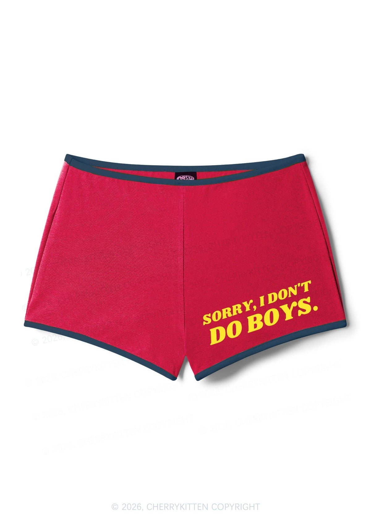 Sorry I Dont Do Boys Pride Y2K Booty Shorts Cherrykitten