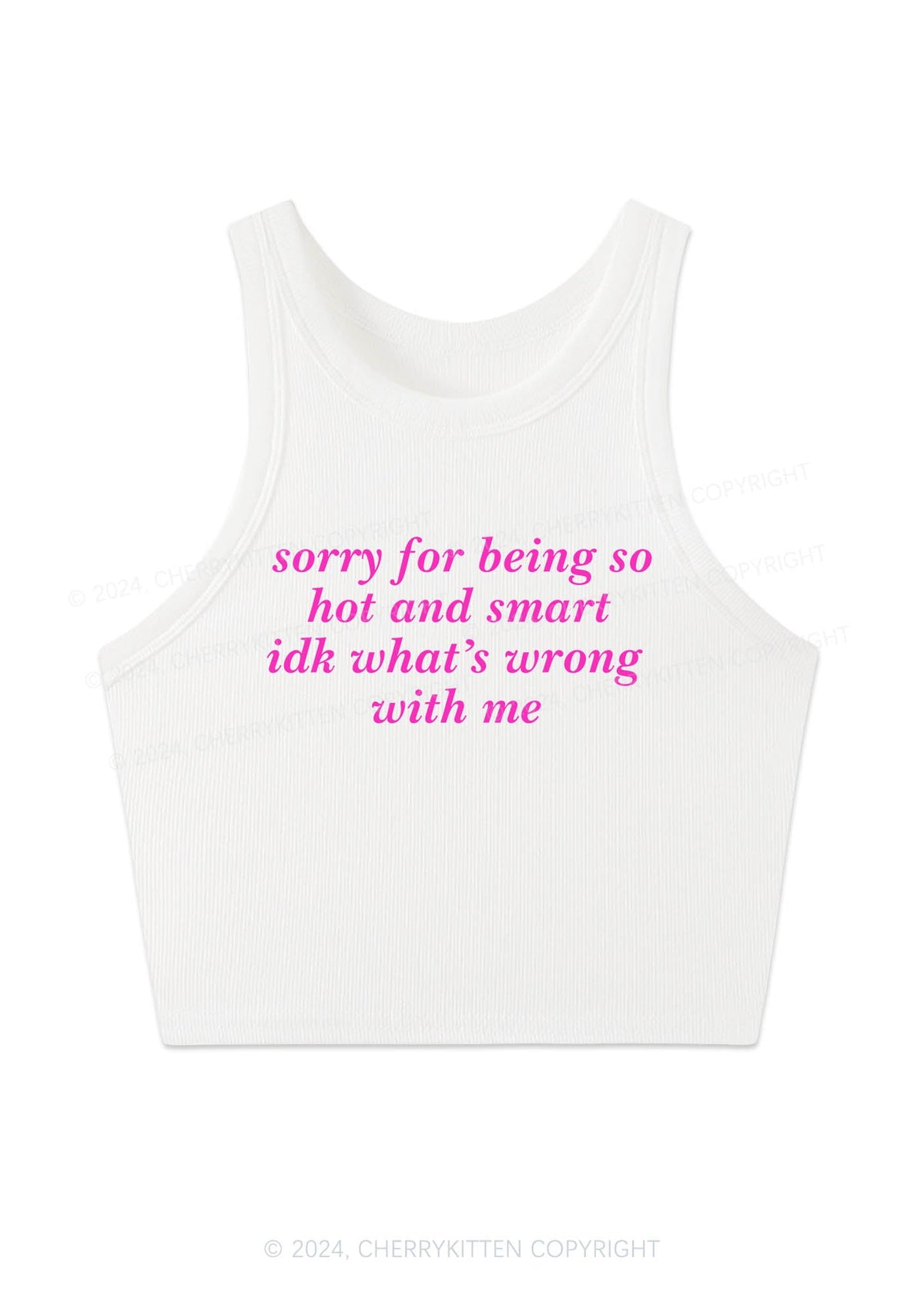Sorry For Being So Smart Y2K Crop Tank Top Cherrykitten