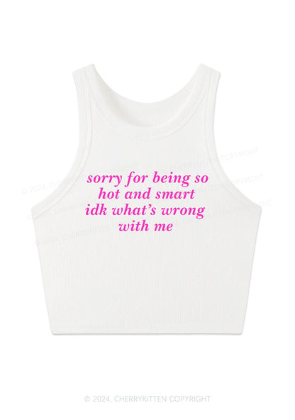 Sorry For Being So Smart Y2K Crop Tank Top Cherrykitten