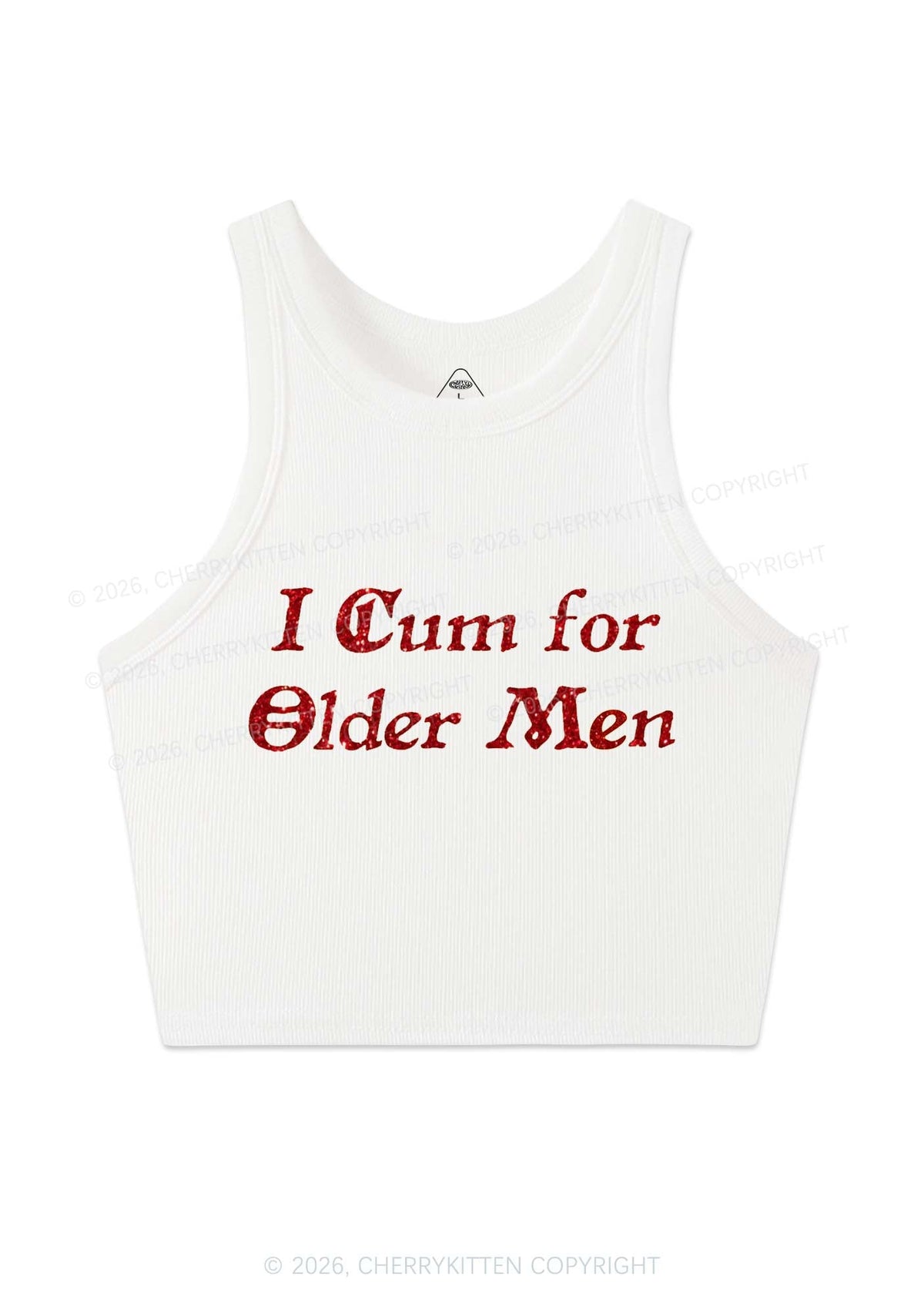 Glitter Come For Older Men Y2K Crop Tank Top Cherrykitten