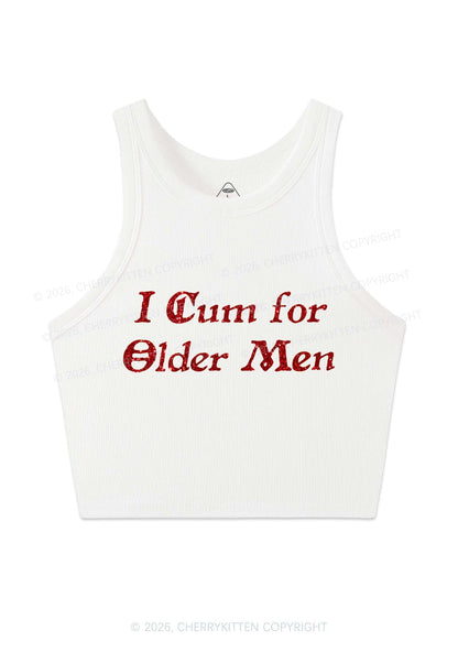 Glitter Come For Older Men Y2K Crop Tank Top Cherrykitten