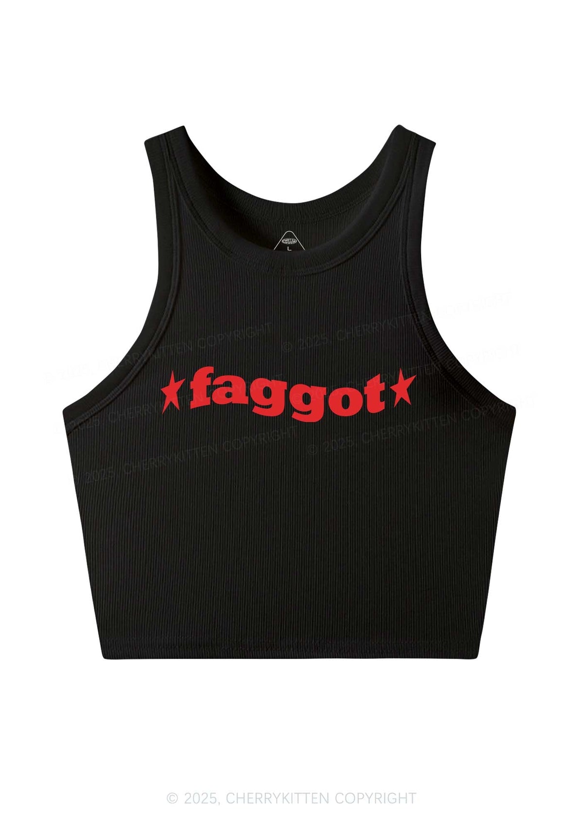 Red Faggot Pride Y2K Crop Tank Top Cherrykitten