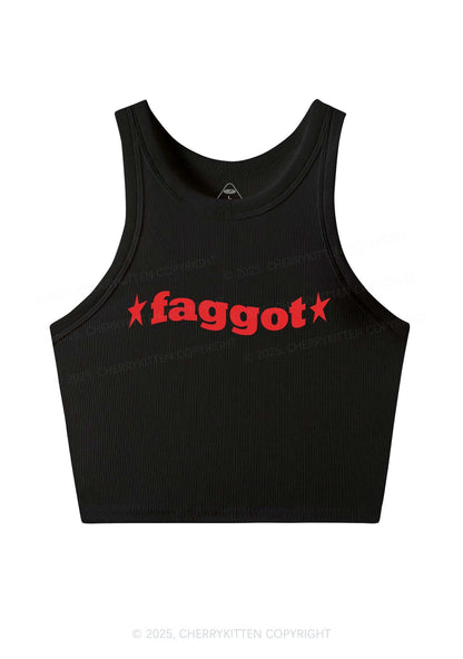 Red Faggot Pride Y2K Crop Tank Top Cherrykitten
