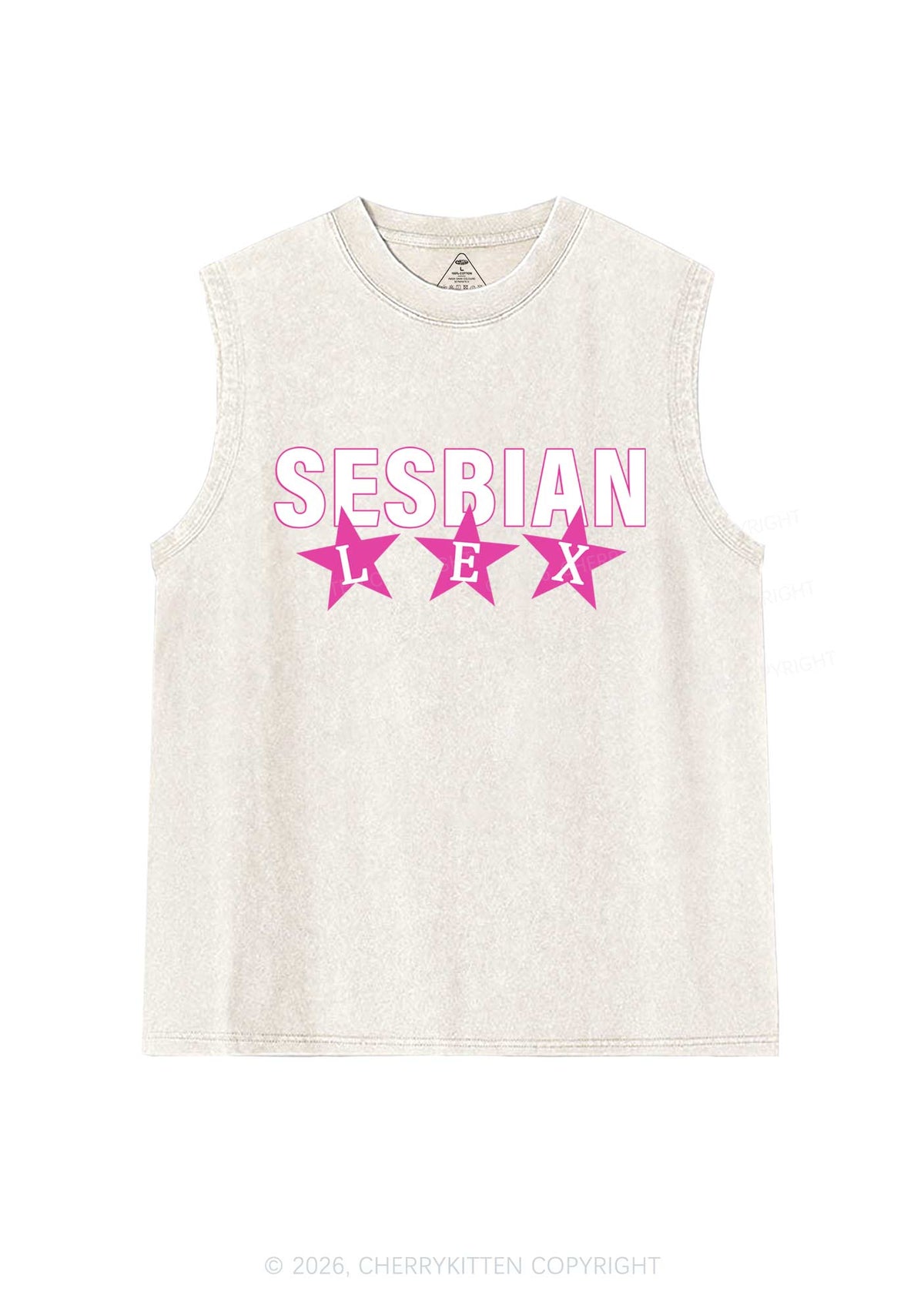Sesbian Lex Pride Y2K Washed Muscle Tank Cherrykitten