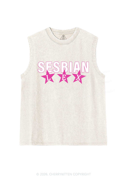 Sesbian Lex Pride Y2K Washed Muscle Tank Cherrykitten