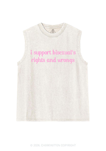I Support Bisexuals Pride Y2K Washed Muscle Tank Cherrykitten