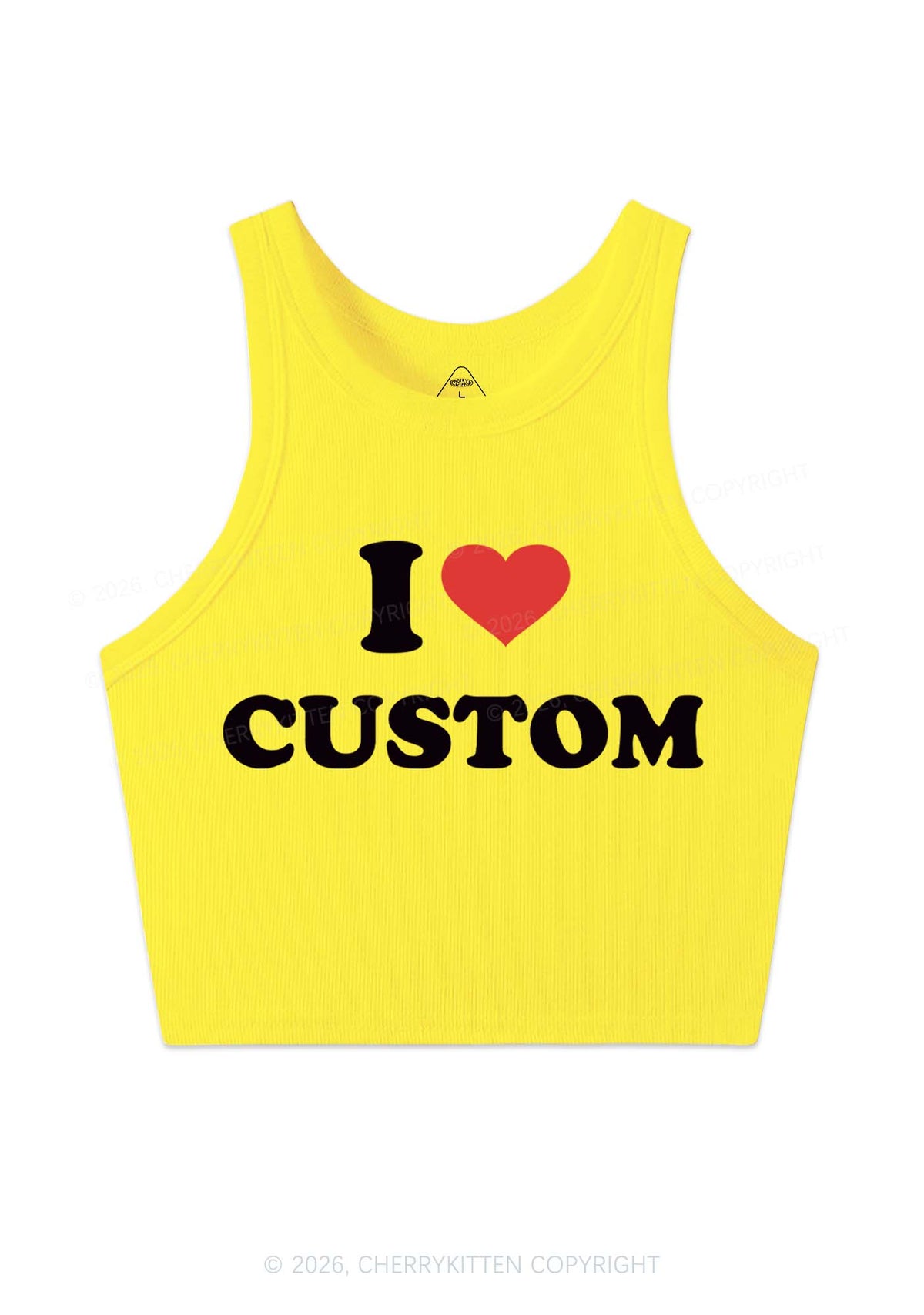 I Love Custom Personalized Y2K Crop Tank Top Cherrykitten