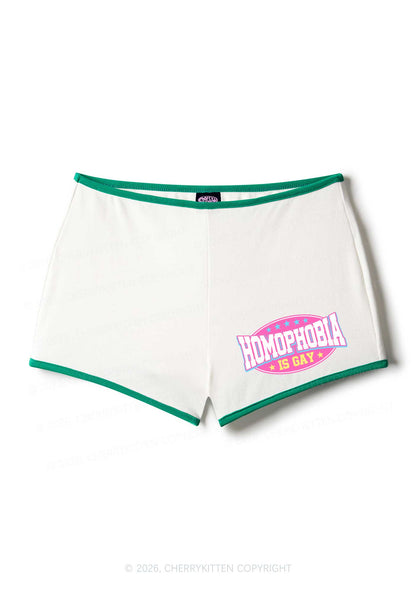 Homophobia Is Gay Pride Y2K Booty Shorts Cherrykitten