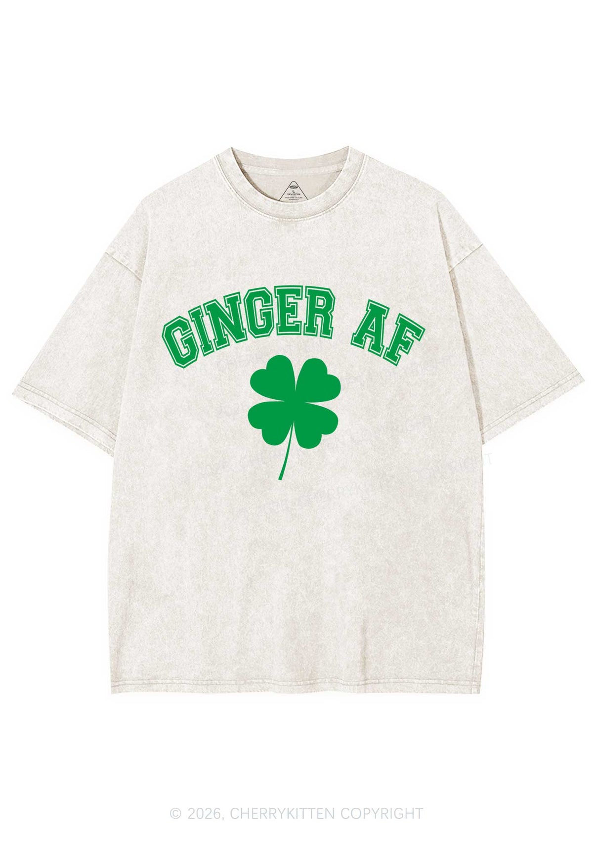 Ginger AF St Patricks Y2K Shirts Washed Tee Cherrykitten