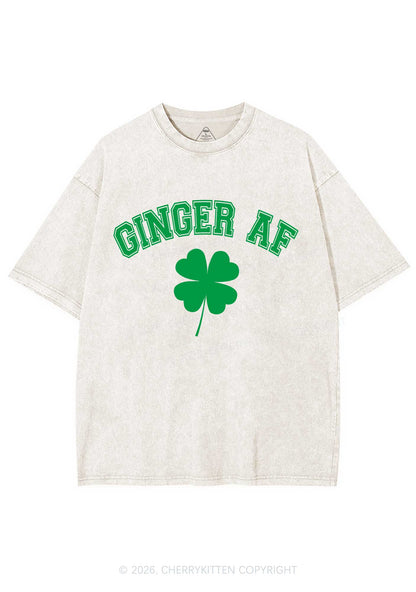 Ginger AF St Patricks Y2K Shirts Washed Tee Cherrykitten