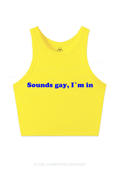Sounds Gay Y2K Crop Tank Top Cherrykitten