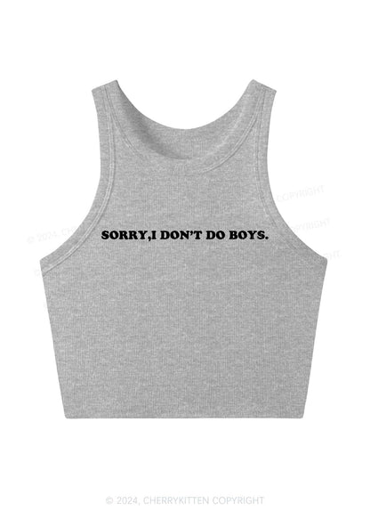 Sorry I Don't Do Boys Y2K Crop Tank Top Cherrykitten