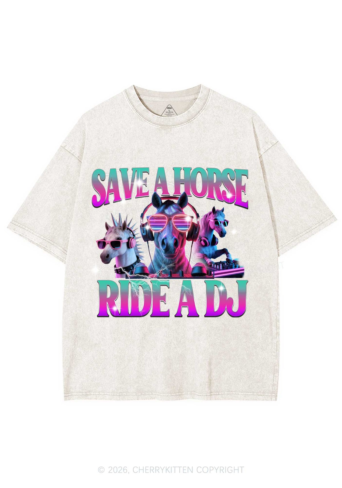 Save DJ Horse Y2K Shirts Washed Tee Cherrykitten