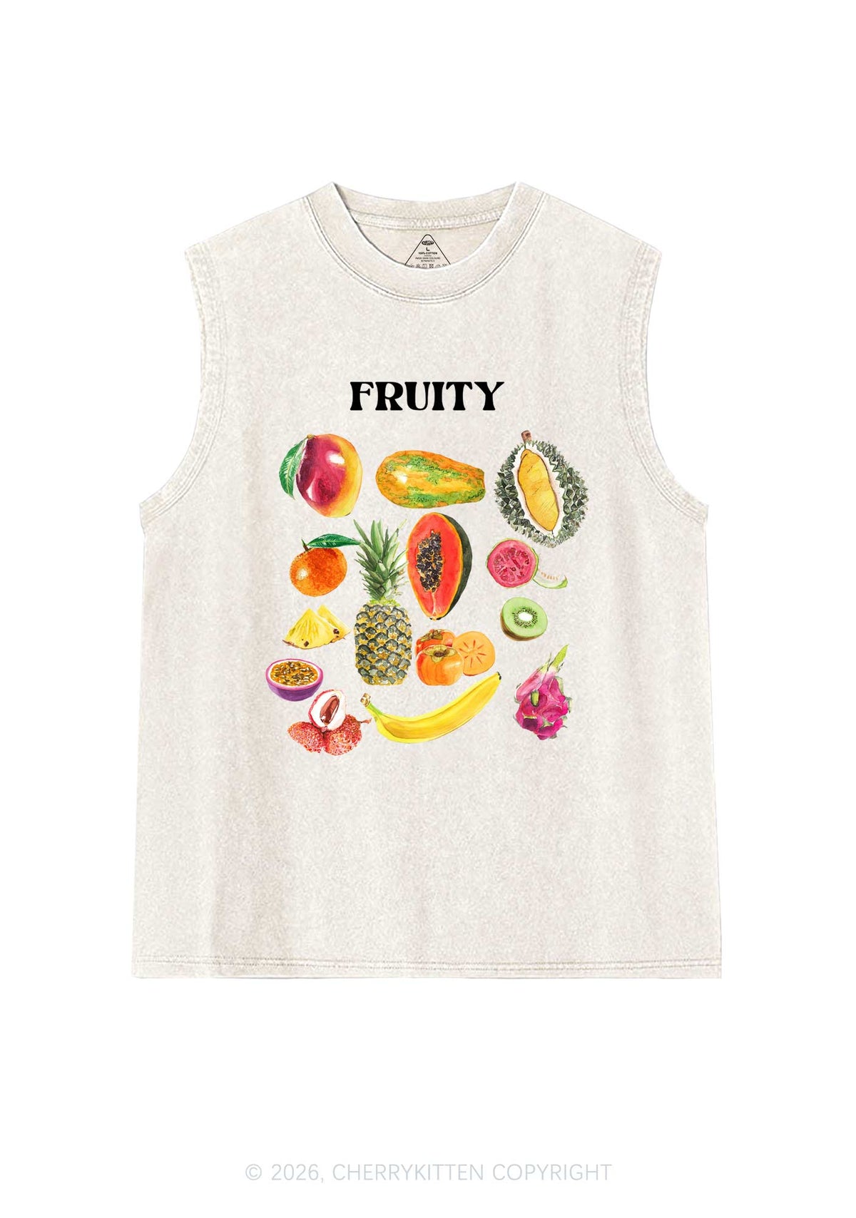 Fruity Pride Y2K Washed Muscle Tank Cherrykitten