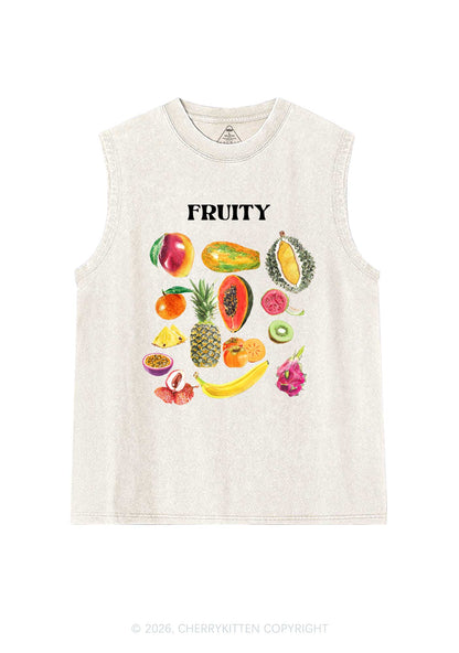 Fruity Pride Y2K Washed Muscle Tank Cherrykitten