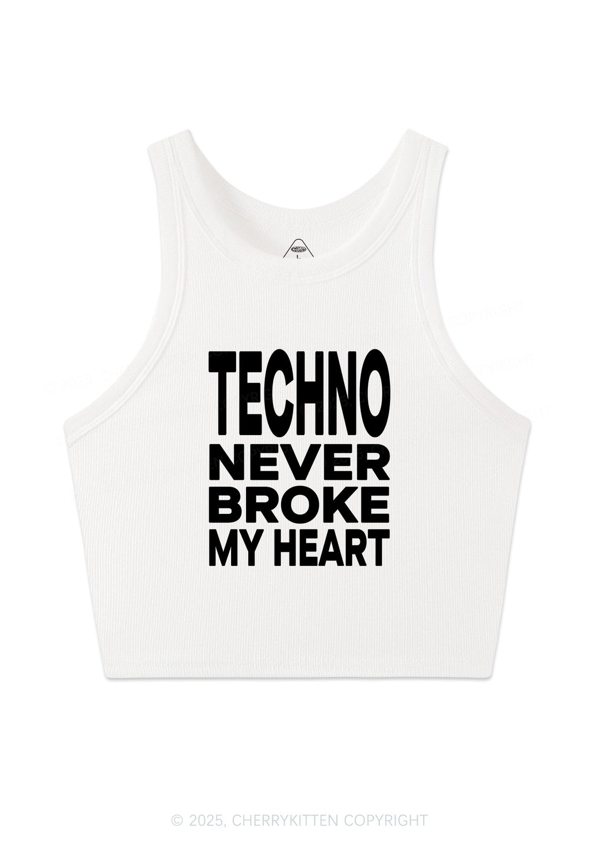 Techno Heart Y2K Crop Tank Top Cherrykitten