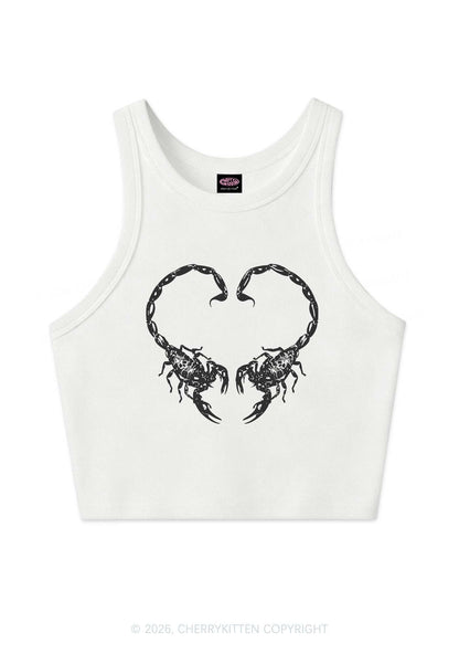 Skull Scorpion Heart Y2K Crop Tank Top Cherrykitten