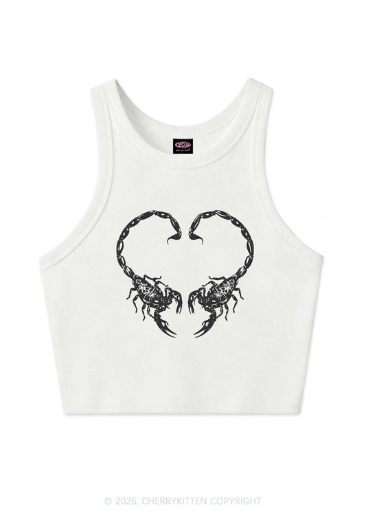 Skull Scorpion Heart Y2K Crop Tank Top Cherrykitten