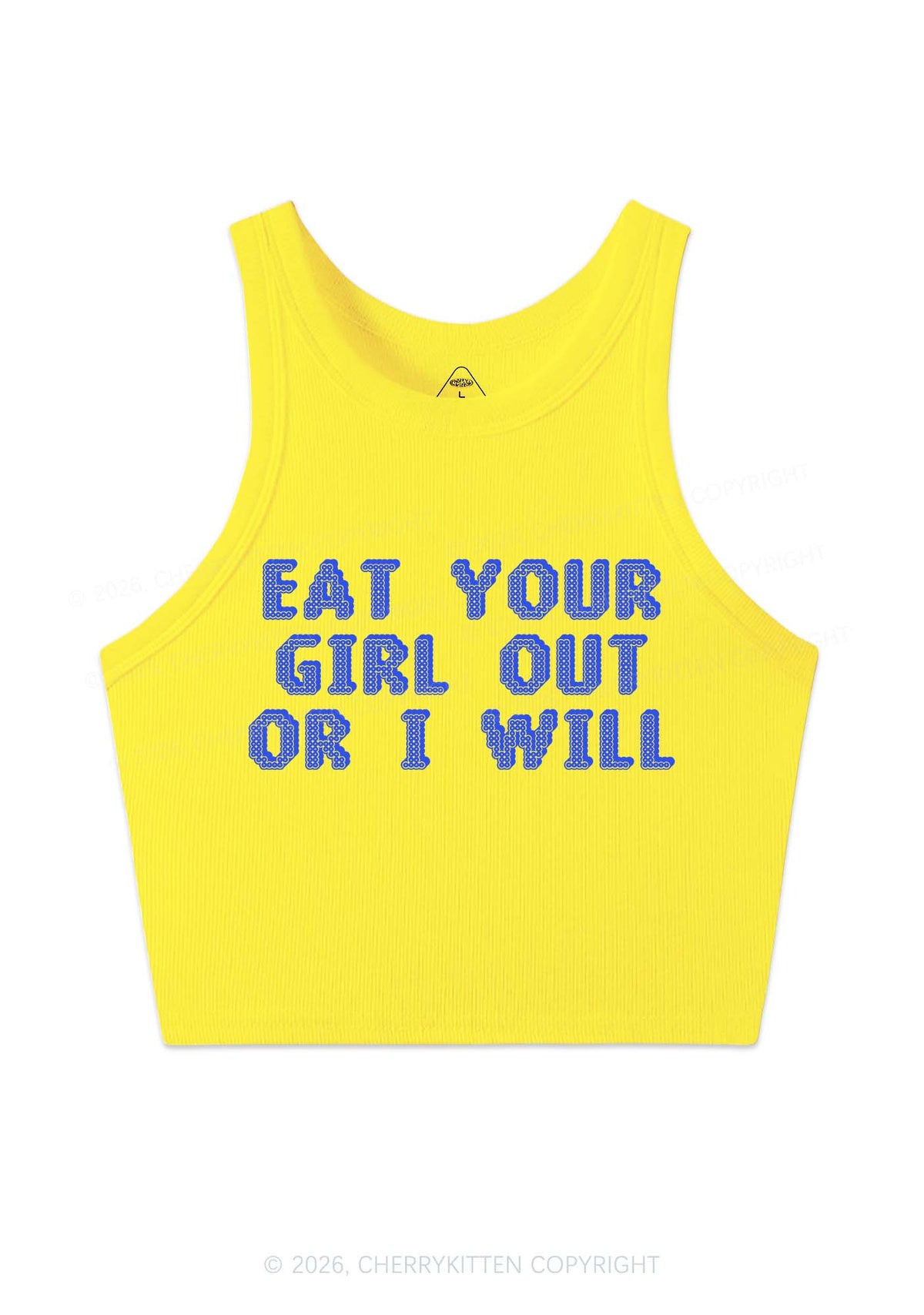 Eat Your Girl Out Y2K Crop Tank Top Cherrykitten