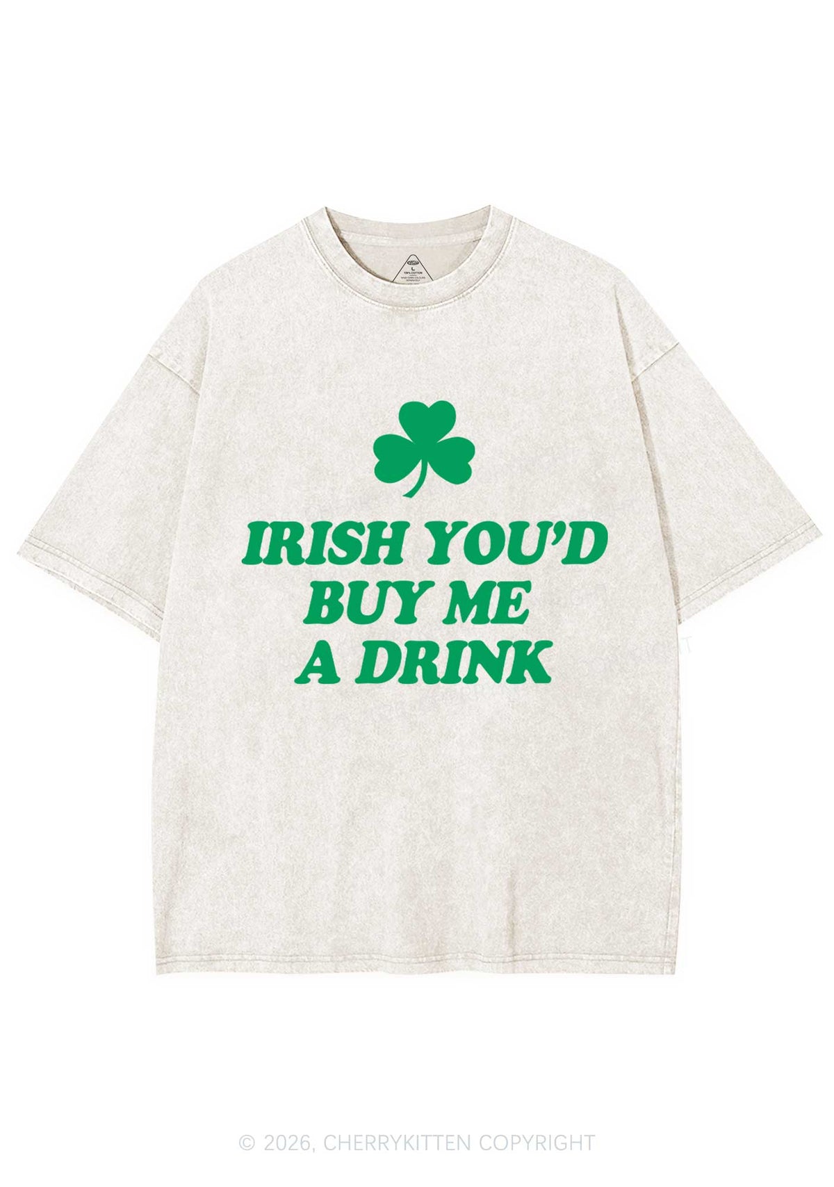 Irish Youd Buy Me A Drink St Patricks Y2K Shirts Washed Tee Cherrykitten