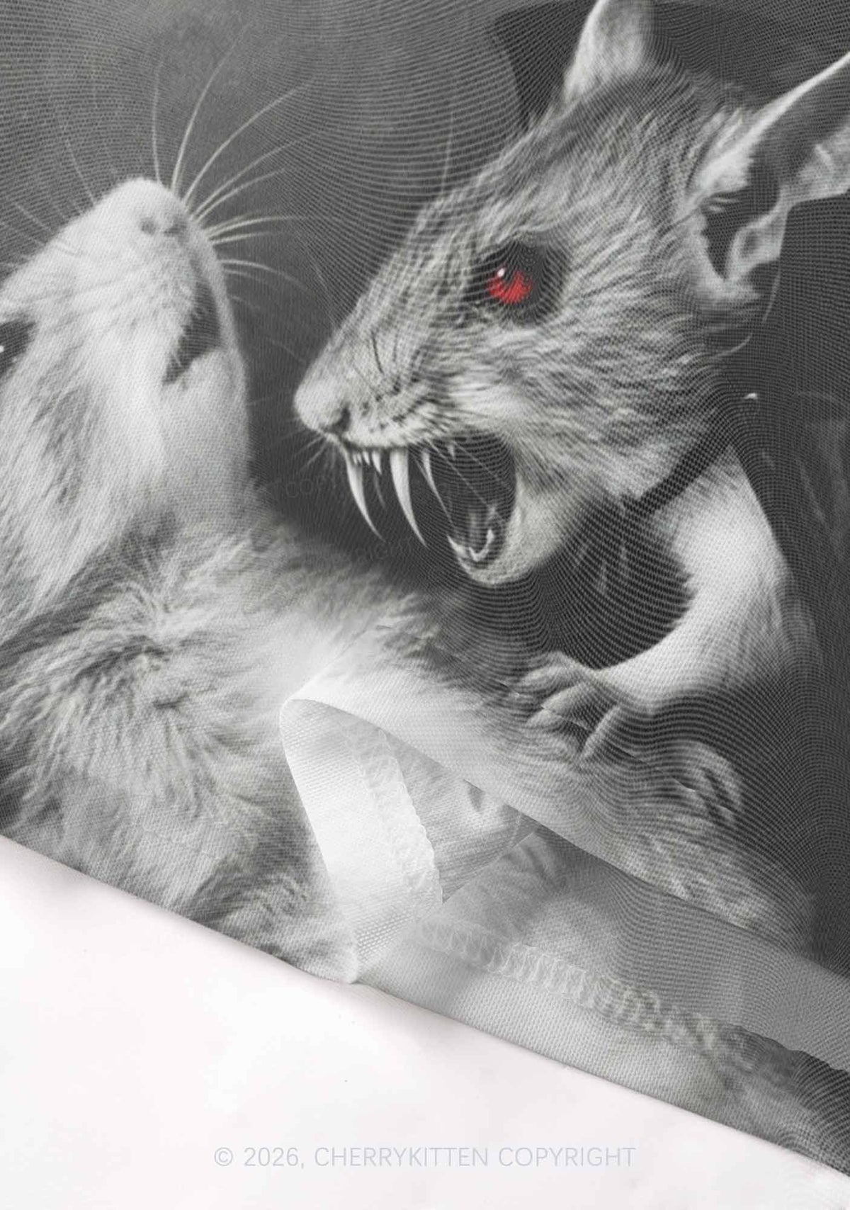 Halloween Vampire Rat Y2K Mesh Crop Top Cherrykitten