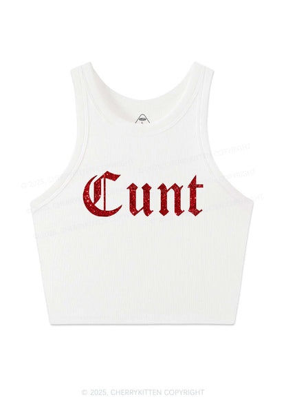 Glitter Cxxt Y2K Crop Tank Top Cherrykitten