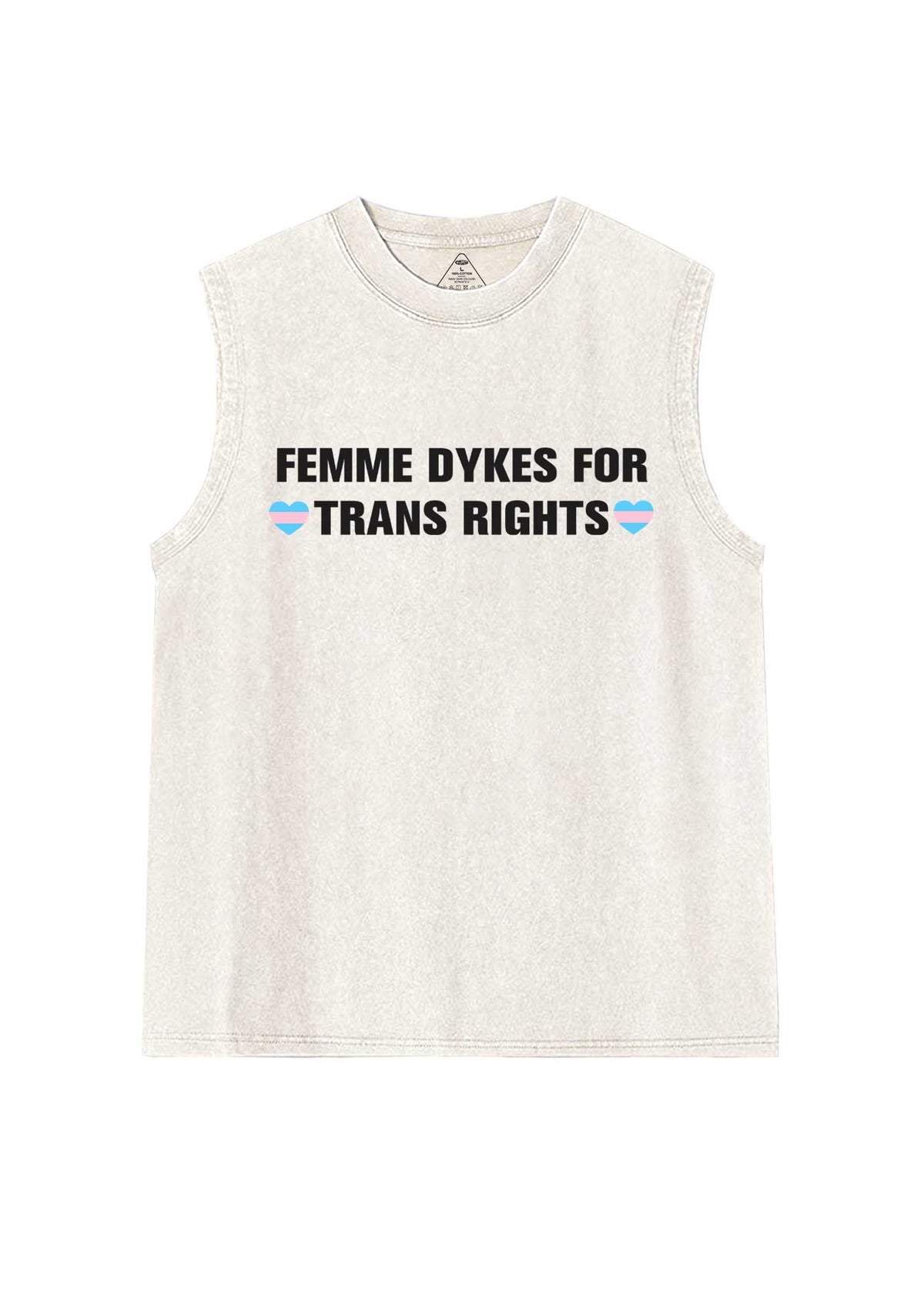 Femme Dykes For Trans Rights Pride Y2K Washed Muscle Tank Cherrykitten