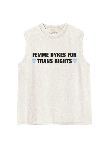 Femme Dykes For Trans Rights Pride Y2K Washed Muscle Tank Cherrykitten