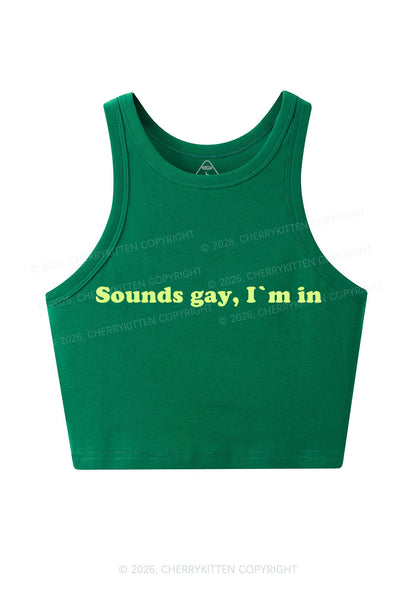Sounds Gay Y2K Crop Tank Top Cherrykitten