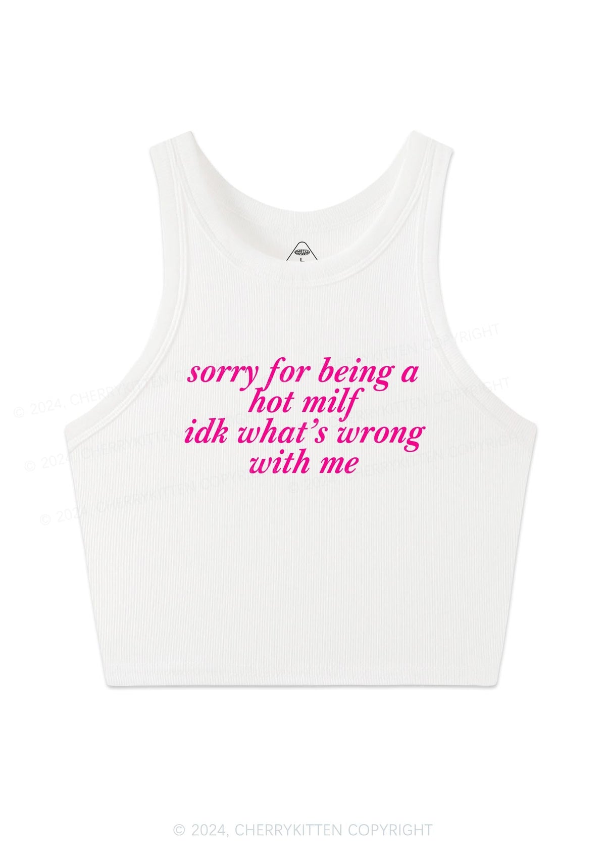 Sorry For Being A Hot Mxxf Y2K Crop Tank Top Cherrykitten