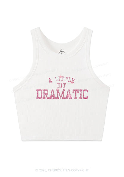 Rhinestone A Little Bit Dramatic Y2K Crop Tank Top Cherrykitten