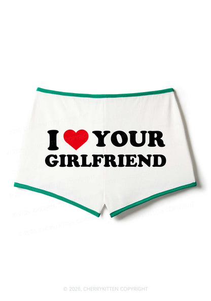 I Love Your GF Valentine's Day Y2K Booty Shorts Cherrykitten