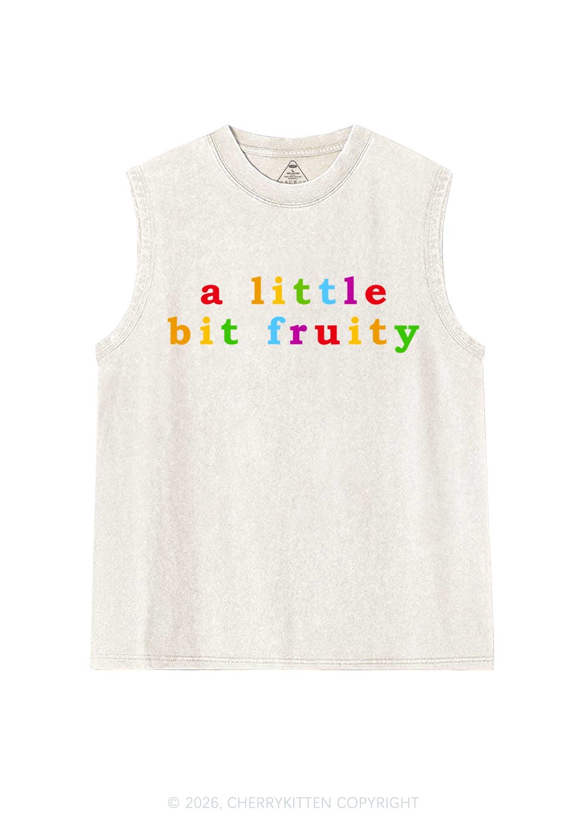 A Little Bit Fruity Y2K Washed Muscle Tank Cherrykitten