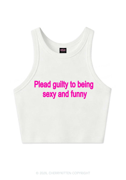 Plead Guilty To Being Funny Y2K Crop Tank Top Cherrykitten