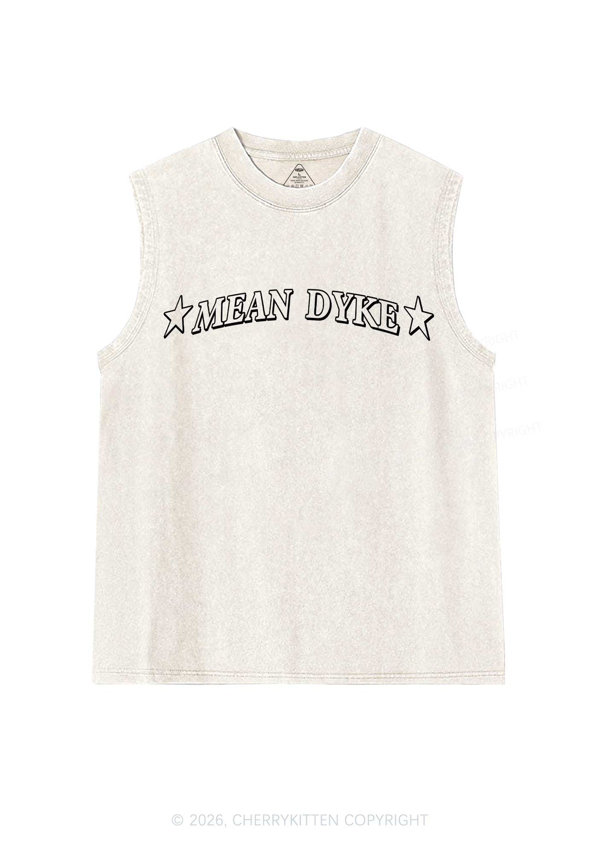 Mean Dyke Pride Y2K Washed Muscle Tank Cherrykitten