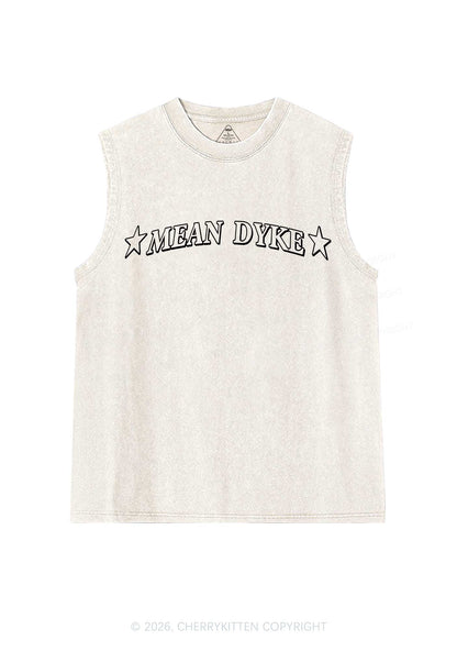 Mean Dyke Pride Y2K Washed Muscle Tank Cherrykitten