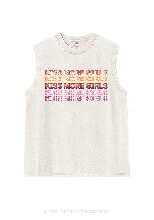 Kiss More Girls Pride Y2K Washed Muscle Tank Cherrykitten