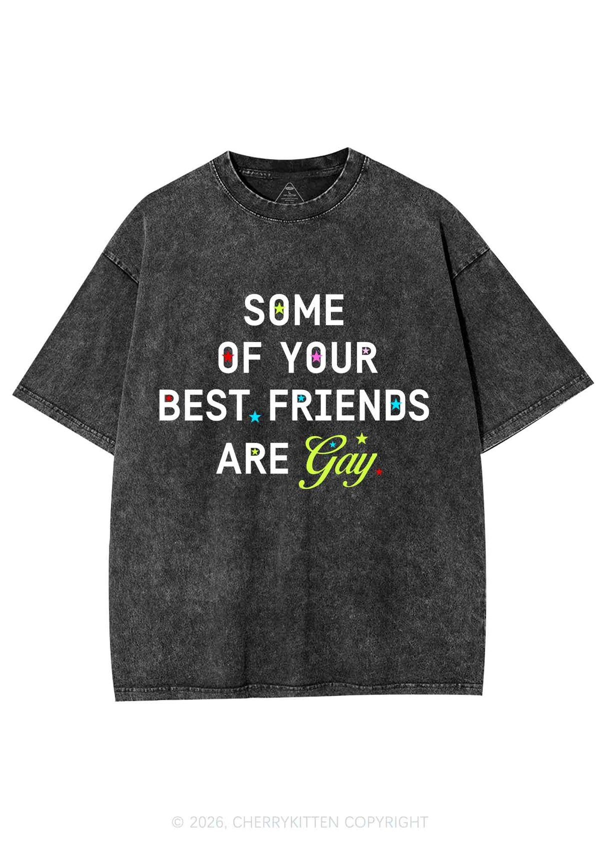 Your Best Friends Are Gay Pride Y2K Shirts Washed Tee Cherrykitten
