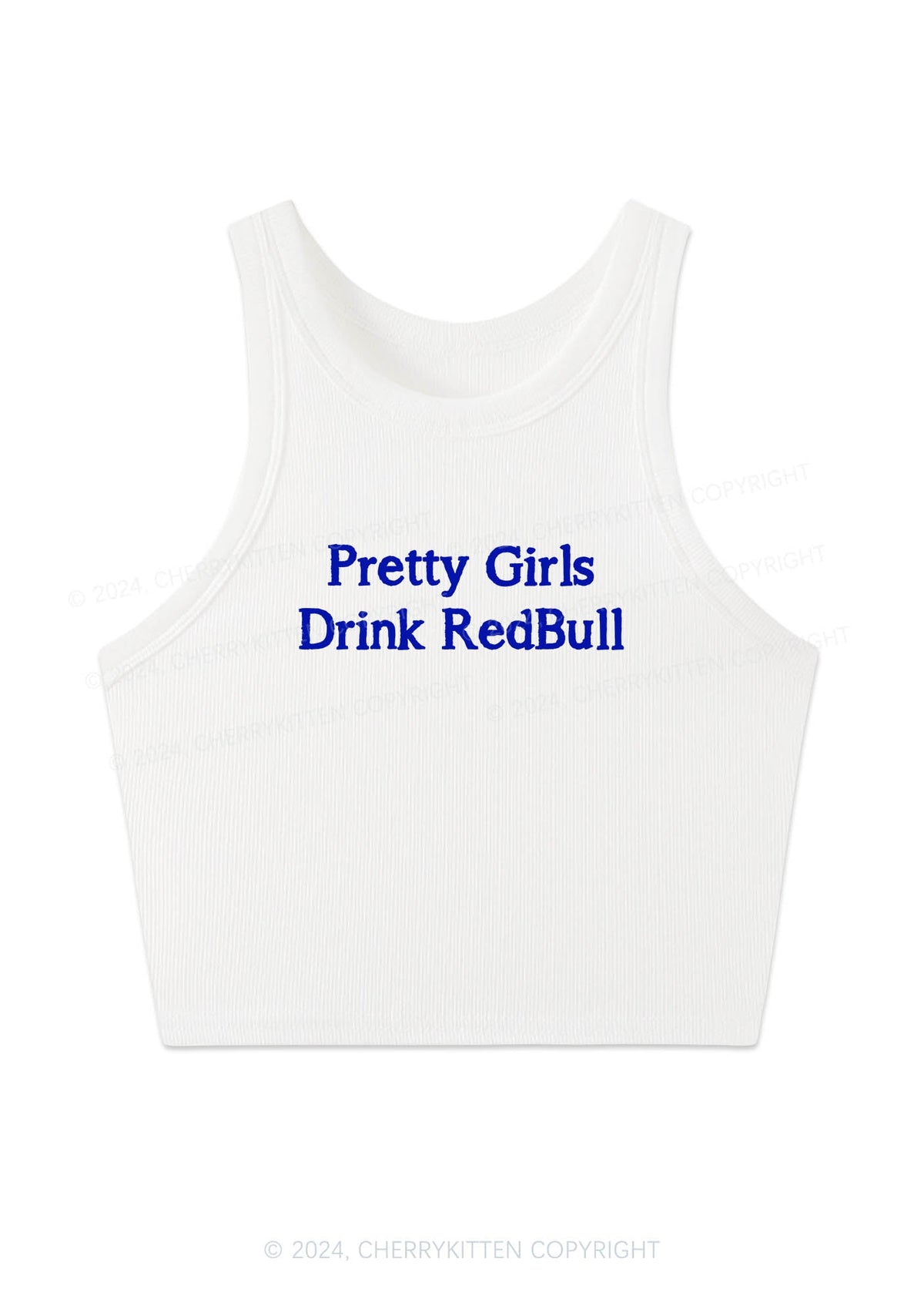 Pretty Girls Drink Red Y2K Crop Tank Top Cherrykitten